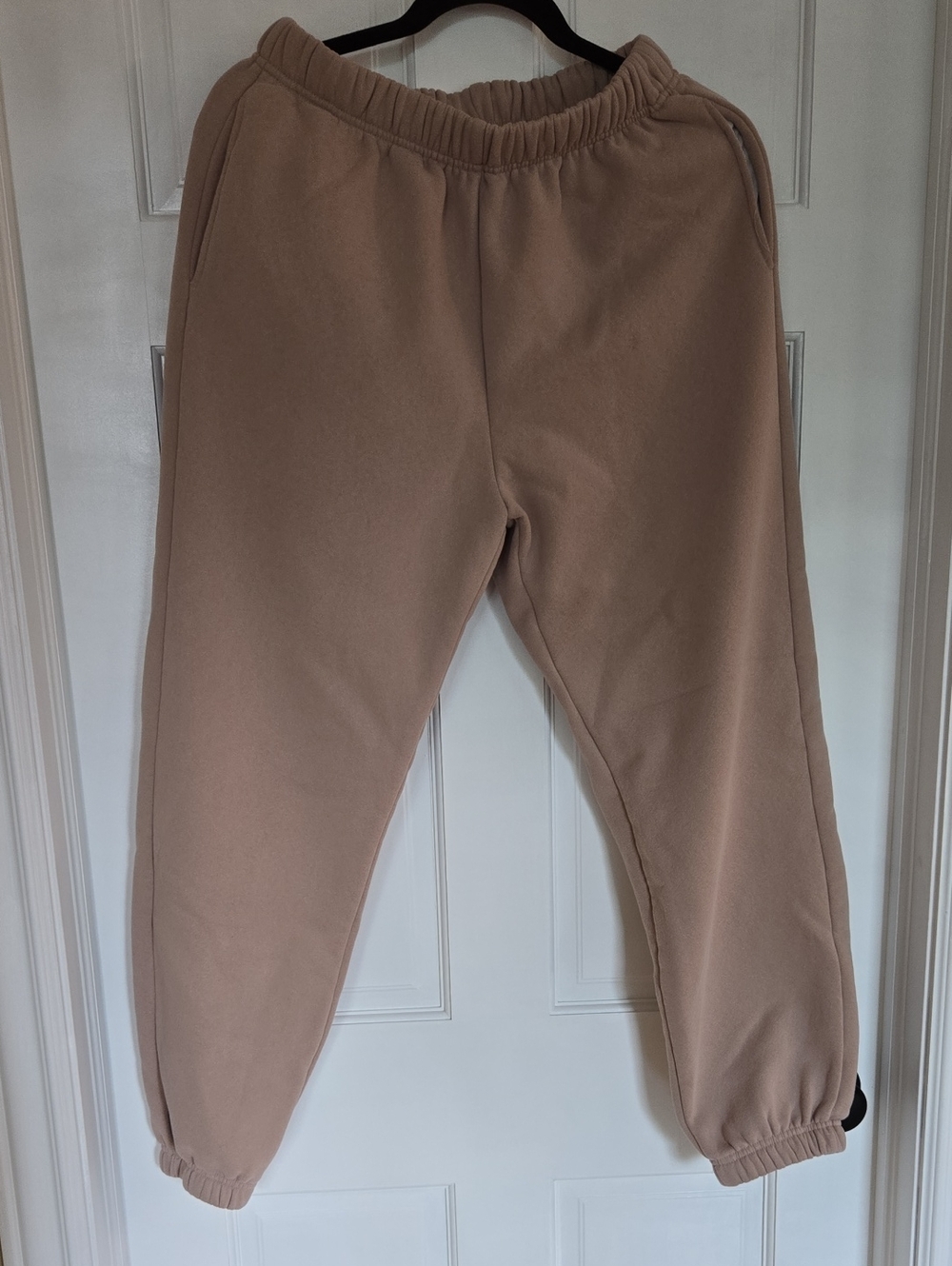 Kids Cozy Elastic-Waist Jogger Pants - Tan